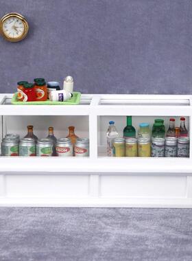 1:12娃娃屋dollhouse迷你家具商场商店微场景摆件白色柜子展示柜