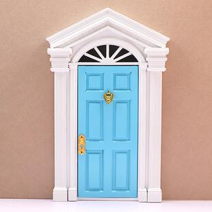 1:12迷你家具娃娃屋配件大门精灵城堡彩色门太阳门娃娃屋别墅大门