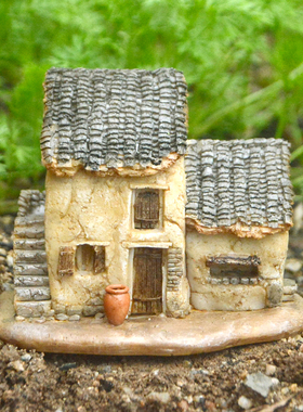 田园乡村老房子摆件小模型客厅造景庭院景观送创意礼物朋友微桌面