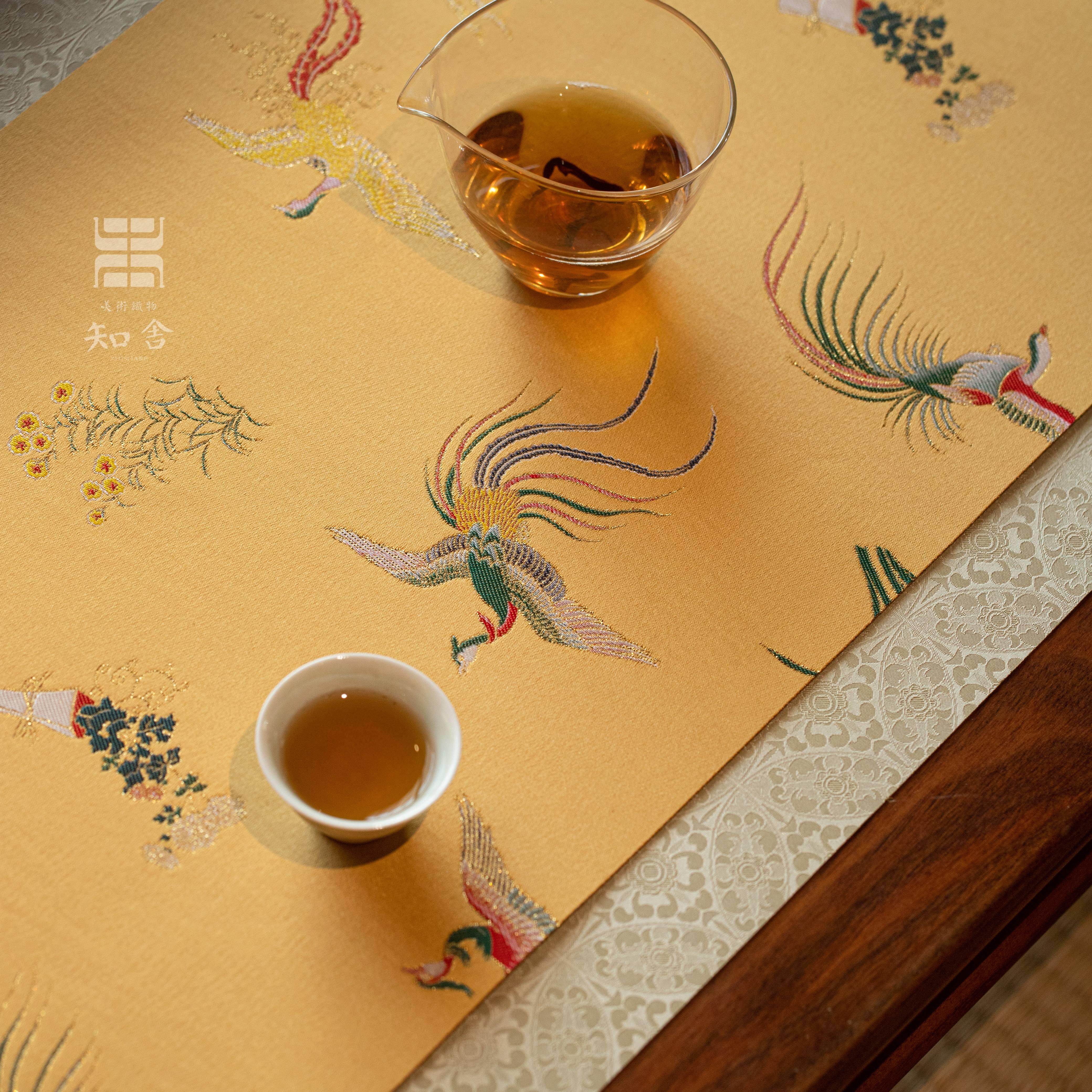 组知舍凤鸣长安席套覆古新中式CXTZ01FM茶桌桌布垫子双面禅吸水茶