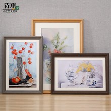 实木画框装裱木质相框挂墙16 20 24 30寸4开定制a3A4边条任意尺寸