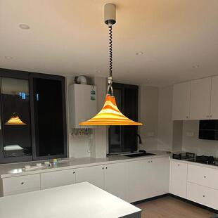 彩绘喇叭个性艺术吊灯客厅卧室可调节复古吊灯灯餐厅床头创意