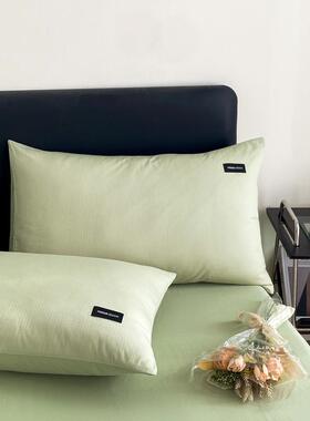 提花贡缎纯棉枕套一对春季40支全棉枕头套单人枕芯套48x74cm