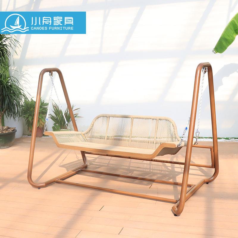 户外秋千庭院吊椅室外全铝家用阳台藤椅休闲双人摇篮吊床吊篮摇椅