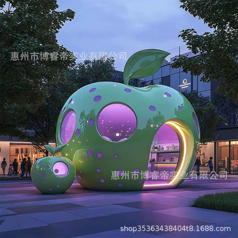 玻璃钢售卖亭户外美陈雕塑装饰品网红大型各种水果创意门头