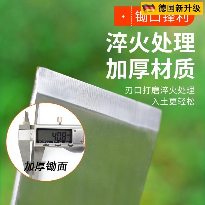 品质农具工具长柄不锈钢锄头加厚全钢耙子挖土种菜除草翻地