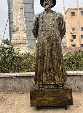 玻璃钢仿铜林则徐雕塑禁毒英雄大炮雕像虎门销烟浮雕铸铜雕塑