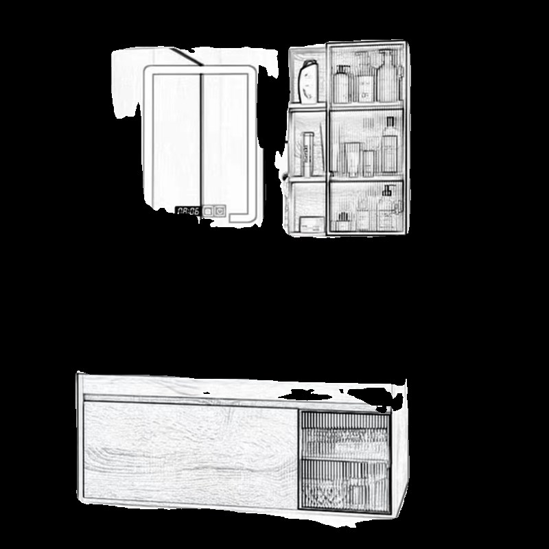 定制陶瓷一体盆橡木浴室柜定制岩板一体盆纳米肤感盆橡木浴室