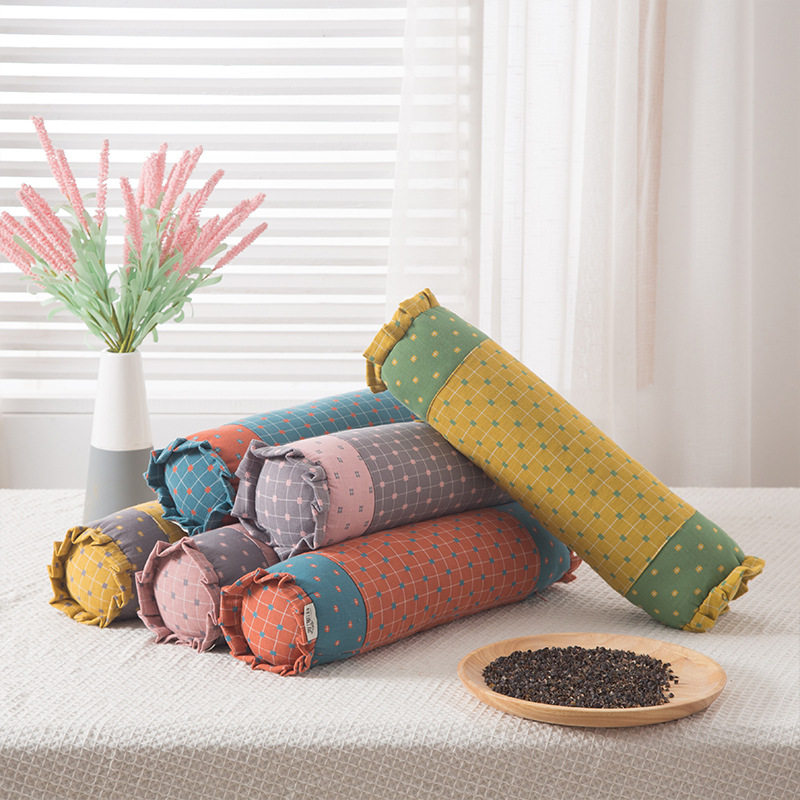 新款立体圆形糖果单人荞麦颈椎枕现代简约草本舒睡荞麦枕可拆洗