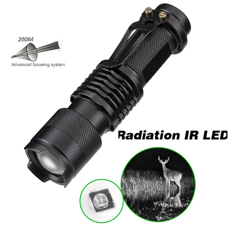 SK68小型AA红外手电充电夜视仪IR 850NM夜视仪补光5W红暴LED流明