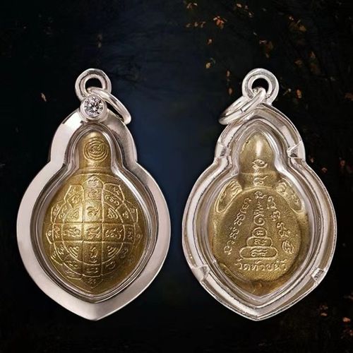 泰国特色 佛牌 龙婆银 清债龟 吊坠 原庙 送锦袋  链子