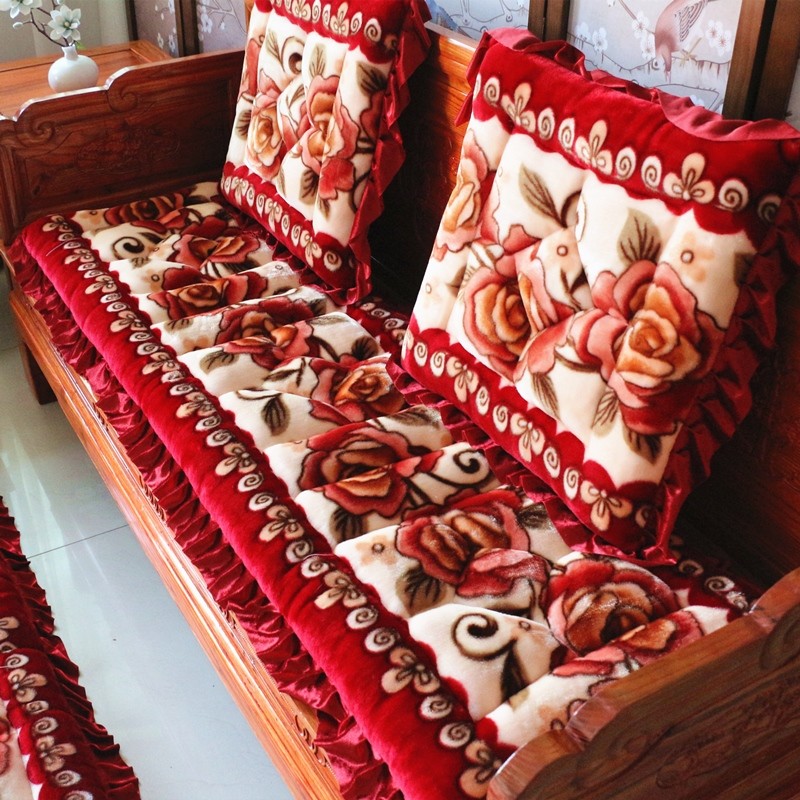 新款秋冬加厚木头沙发坐垫实木质红木长椅垫子绵拆洗座靠分离组合