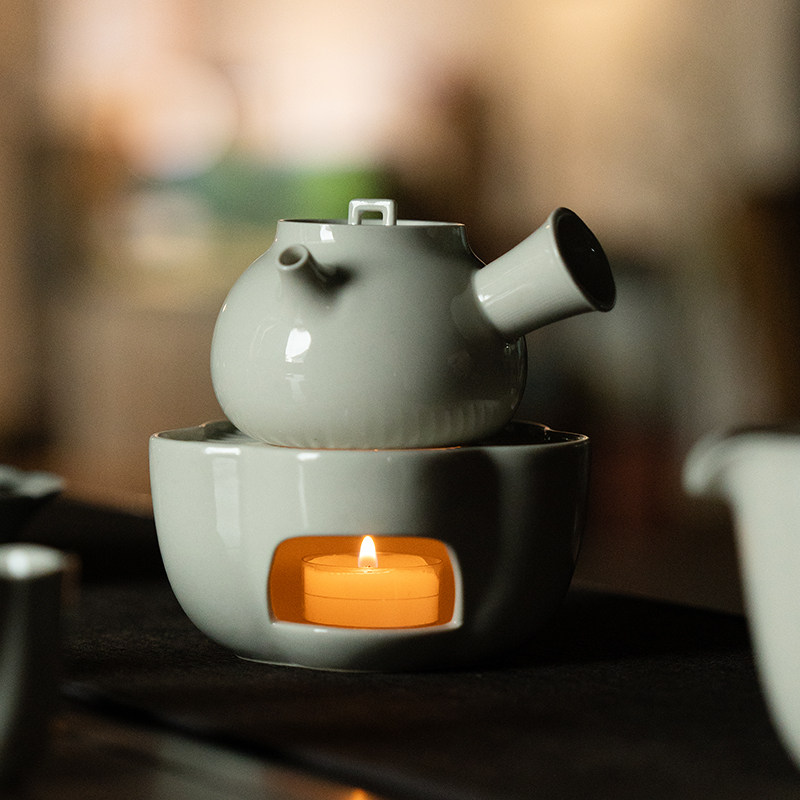 观策器隐草木灰南瓜烛火温茶炉侧把壶煮茶壶家用陶瓷单壶茶具套装