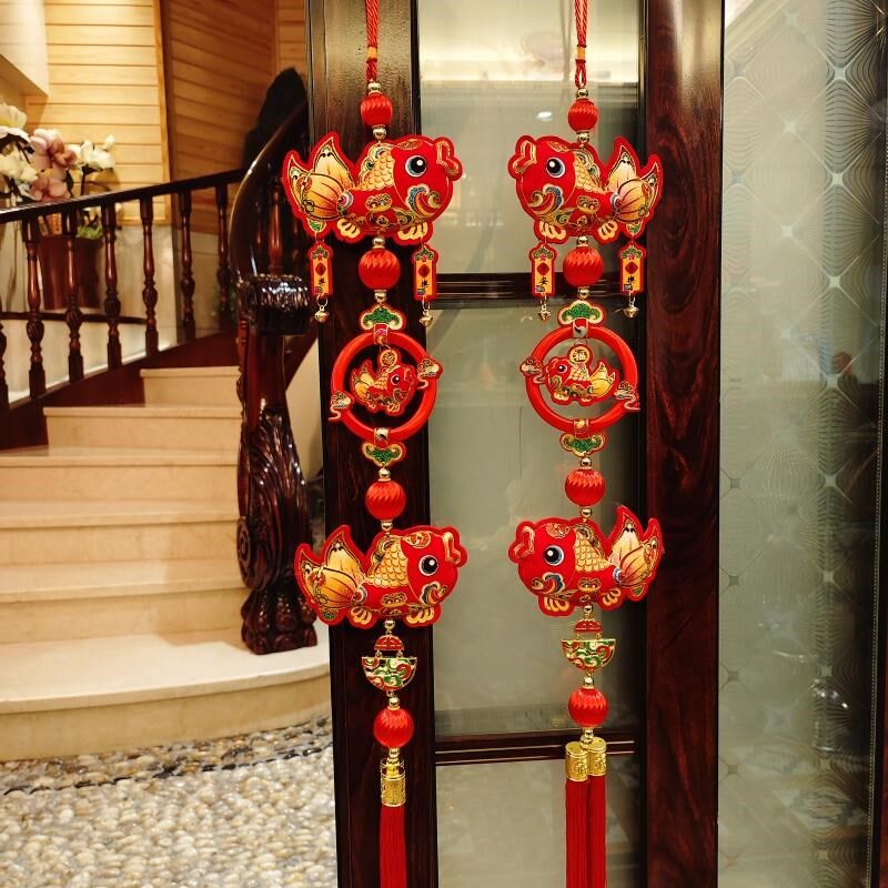 新年装饰布置用品挂件2025蛇年春节过年福字入户门年年有余小挂饰