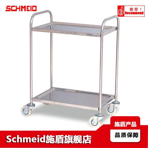 双层不锈钢推车轻声轮换药车餐车ST2/100不锈钢台车