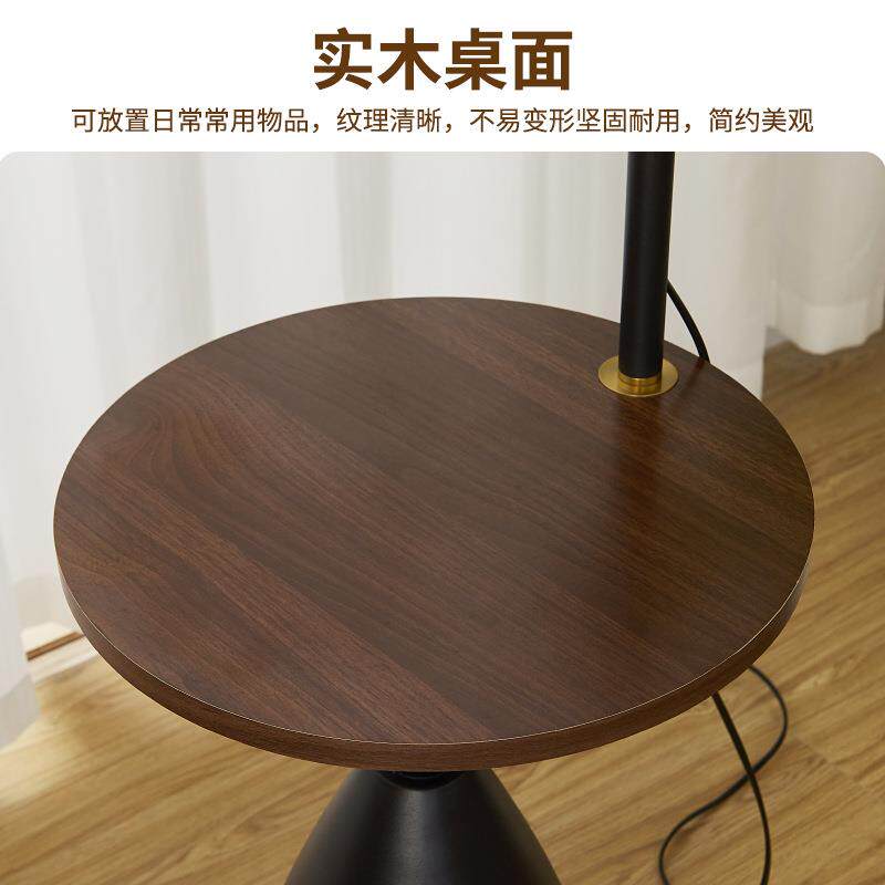 法式中古风置物架一体落地灯客厅沙发旁边几氛围灯卧室床头柜台灯