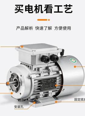 YEJ63/71/80/90铝壳电磁制动370/550/750/1.5kw刹车电机1400转6级