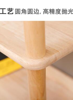 珉居柜原木书架小纯实木落地收纳置物架户型关书房家用多THP层书