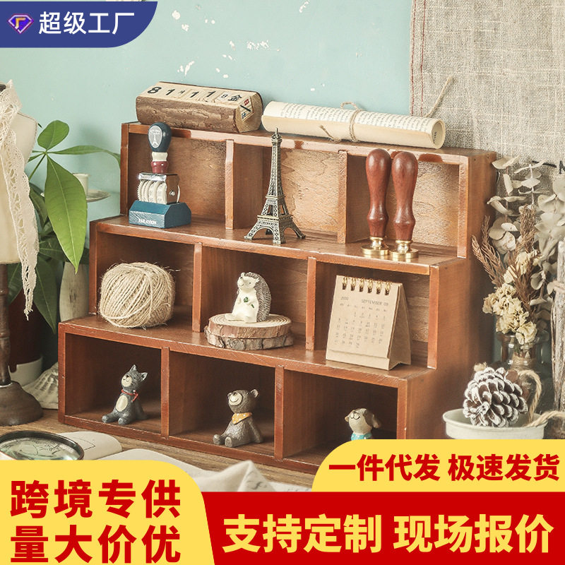 壁挂多格多层木质文玩展示架
