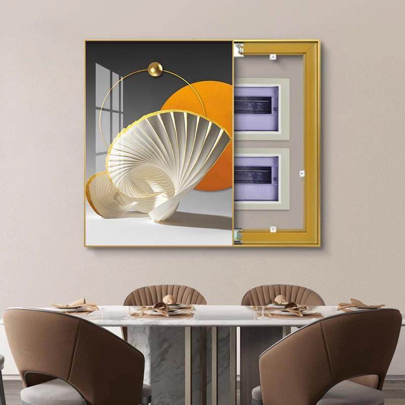 轻奢竖版装表箱OTC饰简约配电箱画弱电箱电电闸箱装饰遮挡挂画