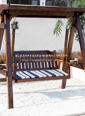 外室秋千吊椅院家用内阳台吊床椅室外庭实木休闲荡户秋千双95852