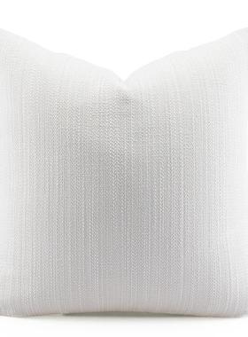 米BZ220604色棉麻拼代接橘黑色PU皮革50cm白大方枕现色轻奢样板间