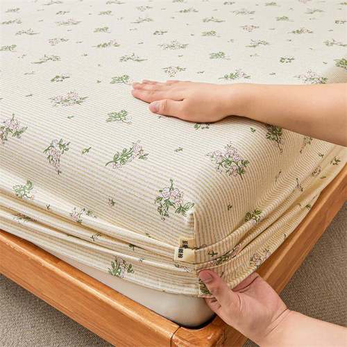 B0Z纯棉老粗床保笠单件尘全棉床垫护XXK罩防罩防滑床单席梦思布保