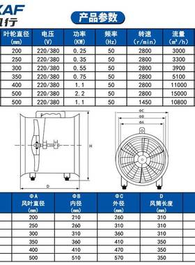 卓风行手/提便携式轴流风机SHT0-20/2530VGR/355/4/0配伸缩风管