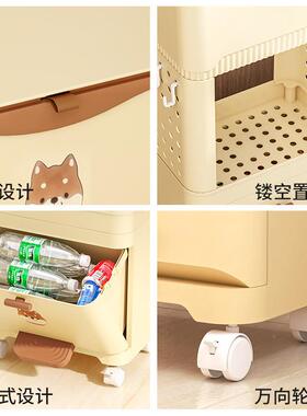 日式厨房垃圾桶分大类家移动立式收纳分双层大号带盖用AL100195容