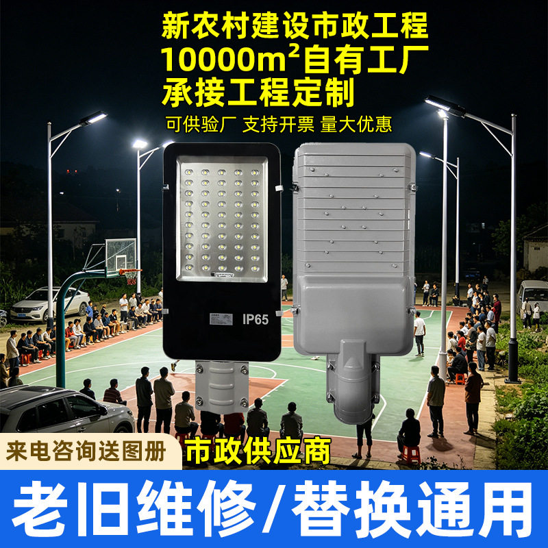 LED小金豆路灯30W100W路灯头 户外乡村道路照明新农村挑臂路灯