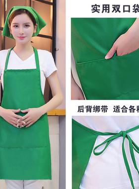 J6A告围裙制lo定goD印字工作服广女家用厨房F756HJHT防水防油餐饮