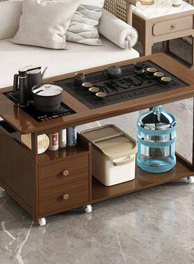 茶几厅茶桌小型家用茶台202款茶几移新动茶DDL5吧机一体柜中式茶
