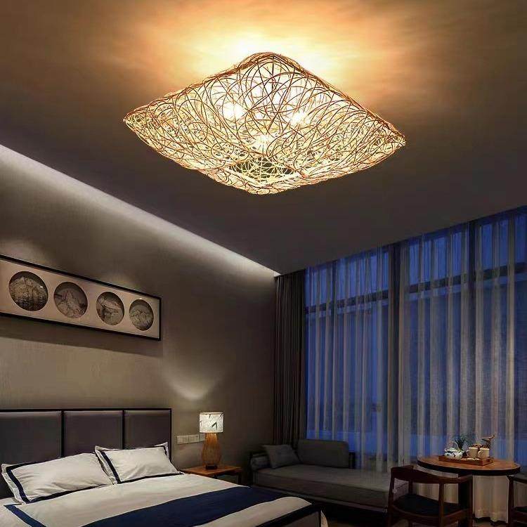 藤吸灯日编式78889民田宿客厅餐厅卧室阳台灯笼东南亚麻绳园藤顶,家装灯饰光源,智能吊灯,淘宝优惠券,粉丝福利购,淘宝优惠卷