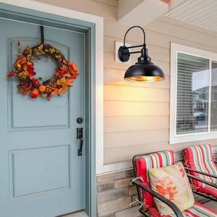 爆款带感应农舍村壁灯黑色业复乡UFN古工酒吧特民色宿门廊