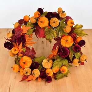 万节装环WJX-003饰南瓜花秋季枫叶花环藤圈壁家居装饰丰圣收节墙