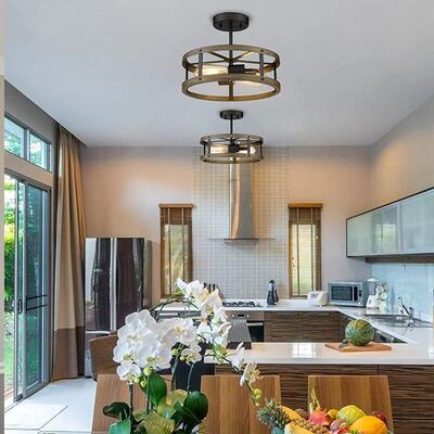 2025美吸顶灯复古村工式业风嵌入式客厅BK2020餐厅卧室乡花板灯天