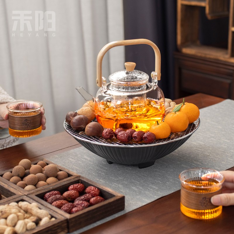 禾阳 冬日围炉煮茶烤火炉套装家用室内电陶炉煮茶壶煮茶器具全套