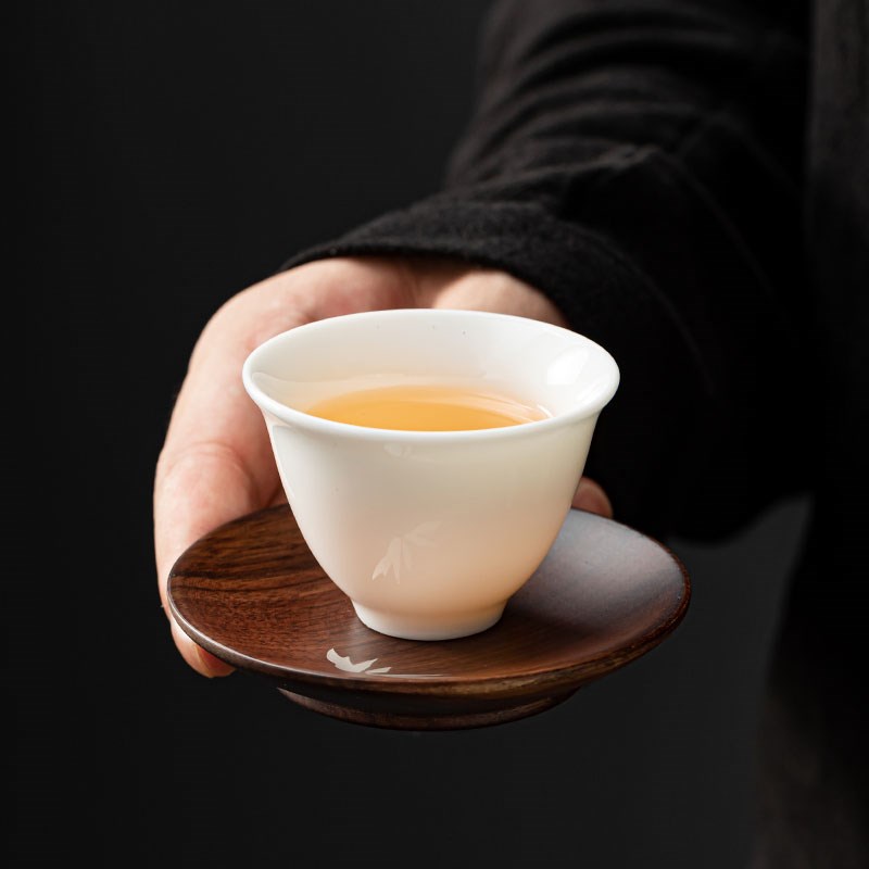 哲明 北美黑胡桃木实木杯垫木质茶道茶杯垫托工夫茶具品茗杯隔热