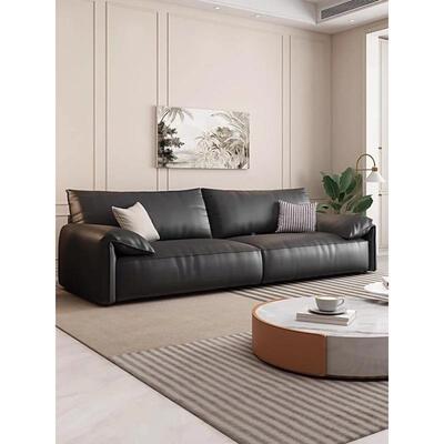 新款极简大象耳朵皮式沙意CIU发小户型客厅公排寓直科技布沙发