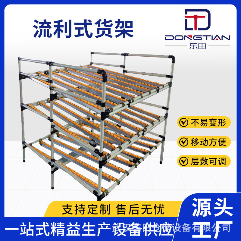 厂家车间仓库置物架流利式货架货物物流分拣滚筒式存放架可移动