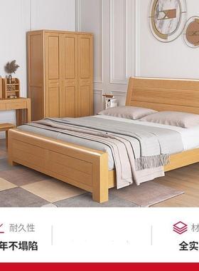 榉木全实木1.8米中式床简直约主双卧人床大床1.5工厂销储CEA物床