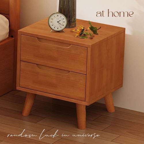 米樱桃色床尔斯实厂力工美式复古床头樱桃小型超窄收纳储物实木床