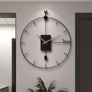 客挂钟厅免打孔家用简新约创意挂表时厅尚餐钟表73218大气款2025