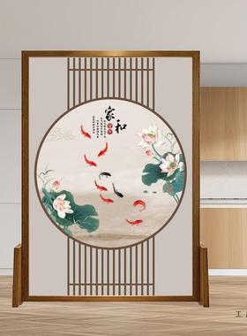 新中式屏风隔断客厅入户实家用办公座MKI书双面可移动木屏2房025