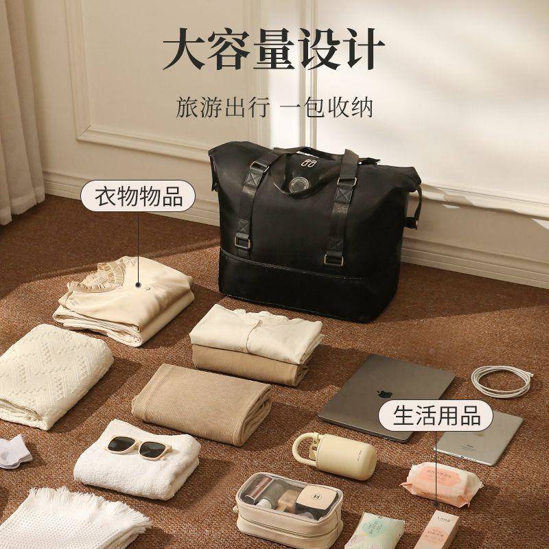 旅行包女轻行便无品牌/短途容量出差旅游大手提李袋可拉杆箱待套