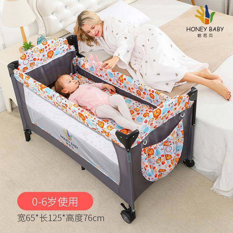 厂婴儿工床WEF可折bb拼接大叠新生儿便捷式宝宝床多功能床摇篮床