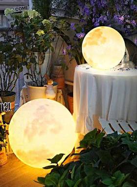 户外球灯庭院家用装饰防水落太阳月56648能草坪灯阳台园布置地月