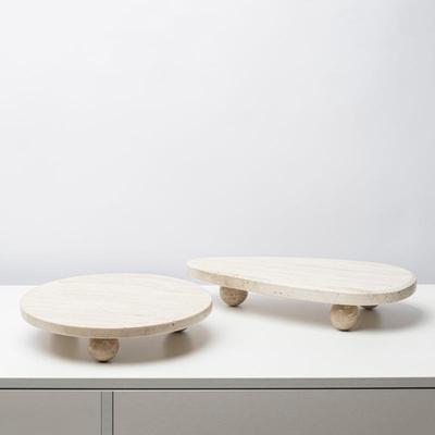 现代简几约黄洞石纳托无品牌/盘摆件软饰装收样板房茶桌面大理石