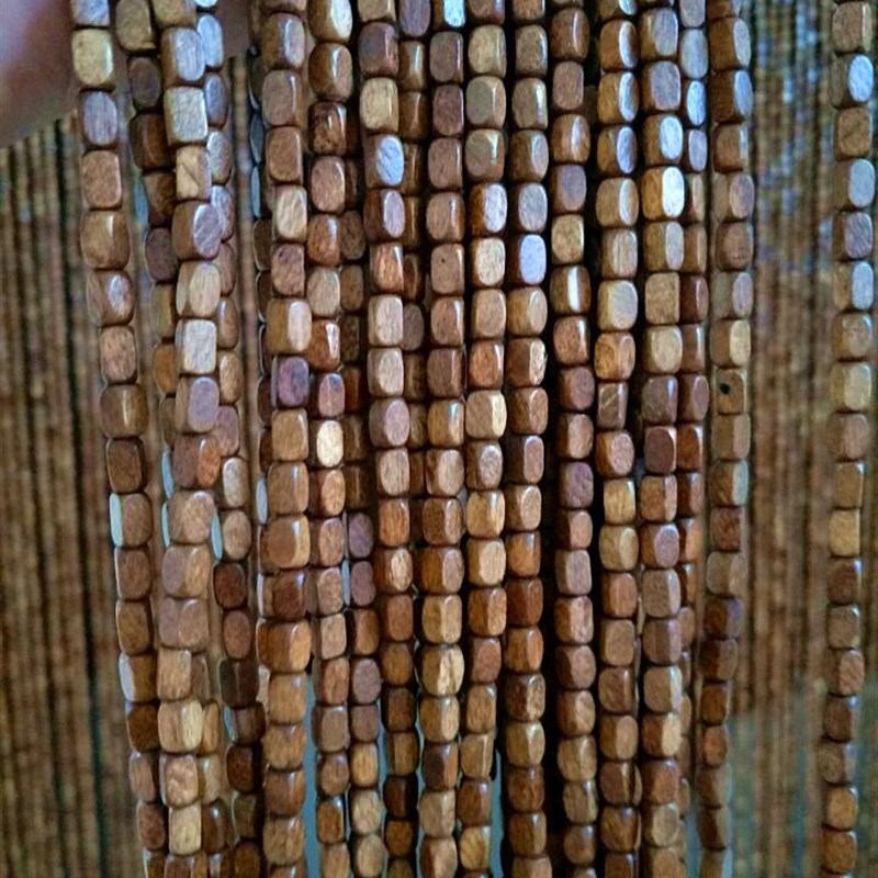 田园新款门店加密防蚊蝇门实木珠帘 简约中式复古风隔断装饰挂帘