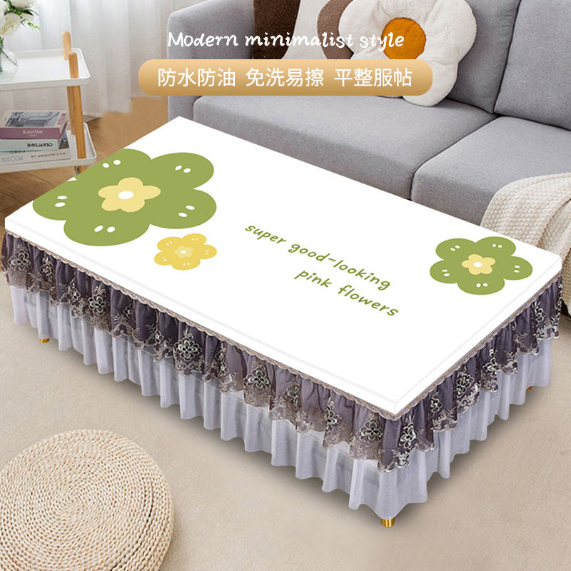 茶几桌布罩202新款防油防水长方形皮革印花餐桌罩遮盖布防滑
